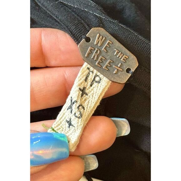 We the Free People Bleached Tie Dye Ying Yang High Low Jersey Knit Dolman Tunic - Picture 4 of 9